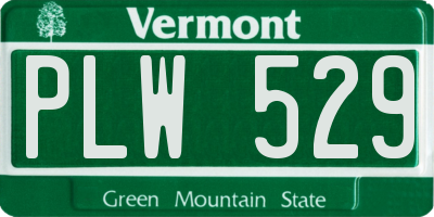 VT license plate PLW529