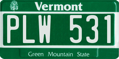 VT license plate PLW531