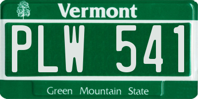 VT license plate PLW541