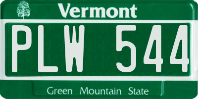 VT license plate PLW544