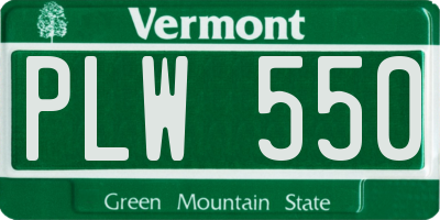 VT license plate PLW550