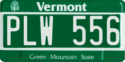 VT license plate PLW556