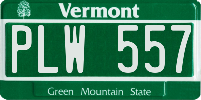 VT license plate PLW557
