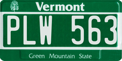 VT license plate PLW563
