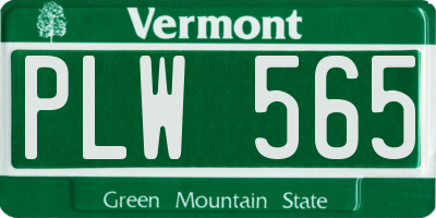 VT license plate PLW565