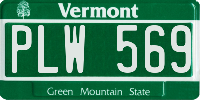 VT license plate PLW569