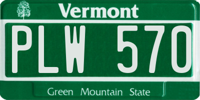 VT license plate PLW570