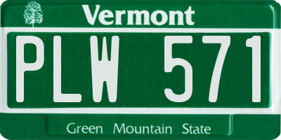 VT license plate PLW571