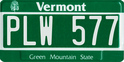 VT license plate PLW577
