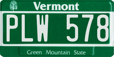 VT license plate PLW578