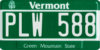 VT license plate PLW588