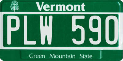 VT license plate PLW590