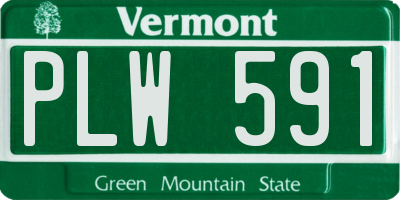 VT license plate PLW591