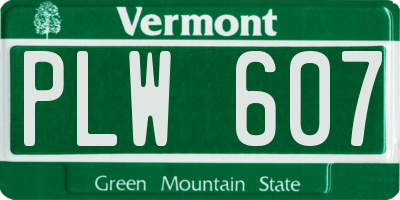 VT license plate PLW607