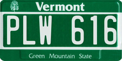 VT license plate PLW616