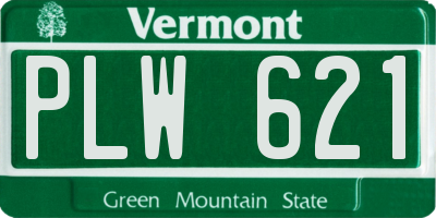 VT license plate PLW621