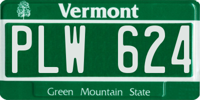 VT license plate PLW624
