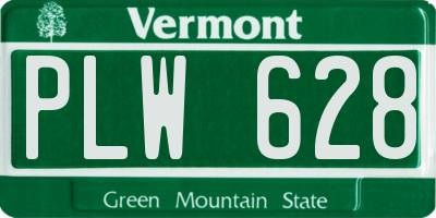 VT license plate PLW628