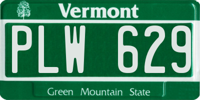 VT license plate PLW629