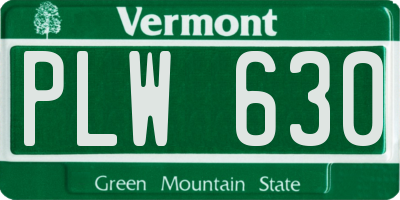 VT license plate PLW630