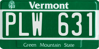 VT license plate PLW631