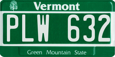 VT license plate PLW632