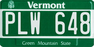 VT license plate PLW648