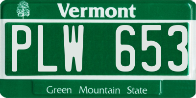 VT license plate PLW653
