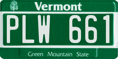 VT license plate PLW661