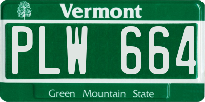 VT license plate PLW664