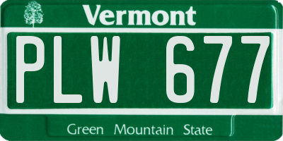 VT license plate PLW677