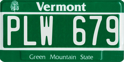 VT license plate PLW679