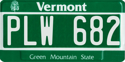 VT license plate PLW682