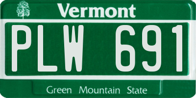VT license plate PLW691