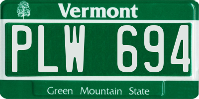 VT license plate PLW694