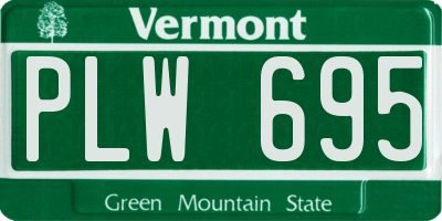 VT license plate PLW695
