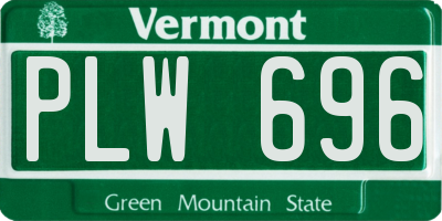 VT license plate PLW696