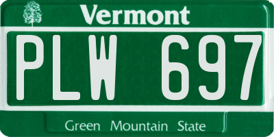 VT license plate PLW697