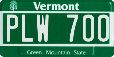 VT license plate PLW700