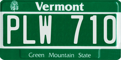 VT license plate PLW710