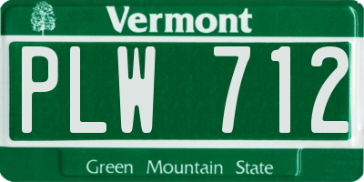 VT license plate PLW712