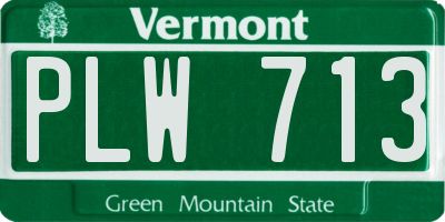 VT license plate PLW713