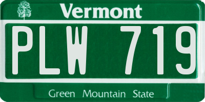 VT license plate PLW719