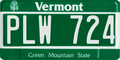 VT license plate PLW724