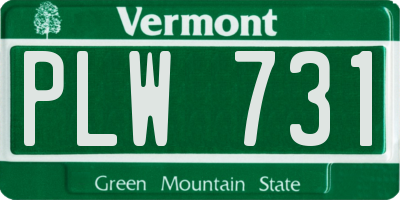 VT license plate PLW731