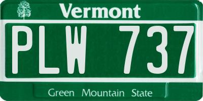 VT license plate PLW737