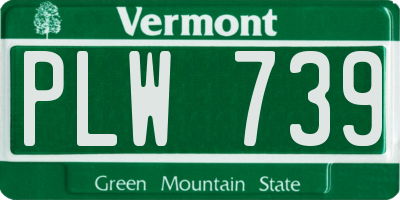 VT license plate PLW739
