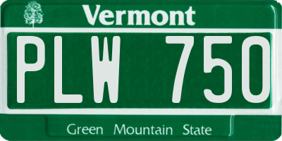 VT license plate PLW750