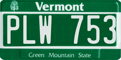 VT license plate PLW753