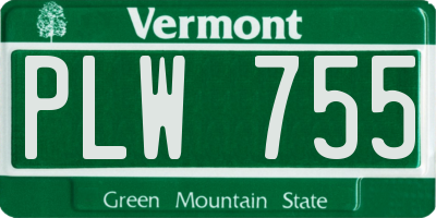 VT license plate PLW755
